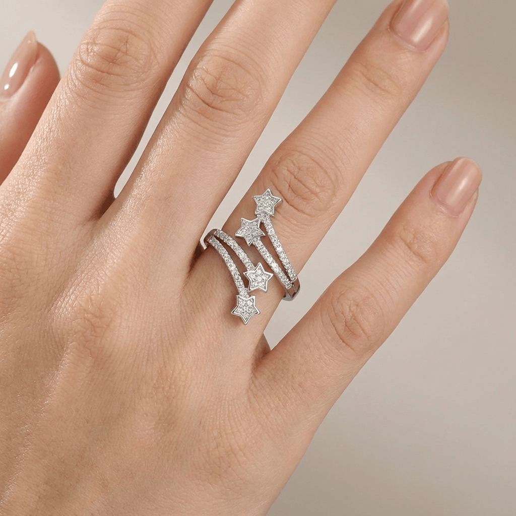 Silver Star Zirconia Wrap - (Adjustable) by Rose & Oliver - product image 2