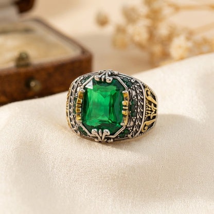 Silver Emerald Vintage Ring by Rose & Oliver - product image 1