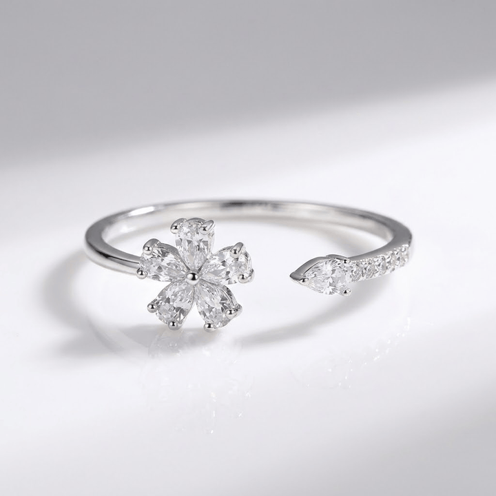 Silver Zirconia Flower - (Adjustable) by Rose & Oliver - product image 1