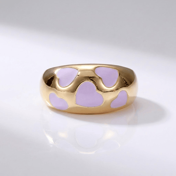 Gold Purple Enamel Dome Ring by Rose & Oliver - product image 1