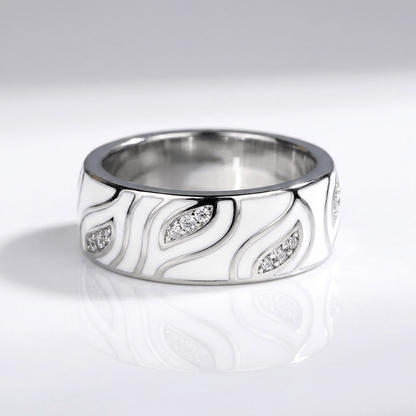 Silver Leaf Zirconia Band Ring by Rose & Oliver - product image 1
