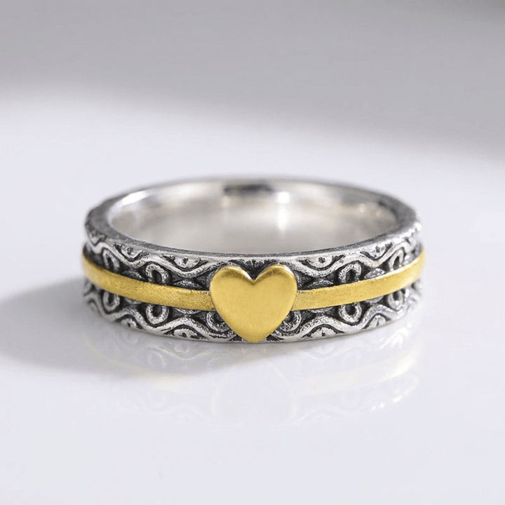 Handmade Gold Heart Band Ring by Rose & Oliver - product image 1