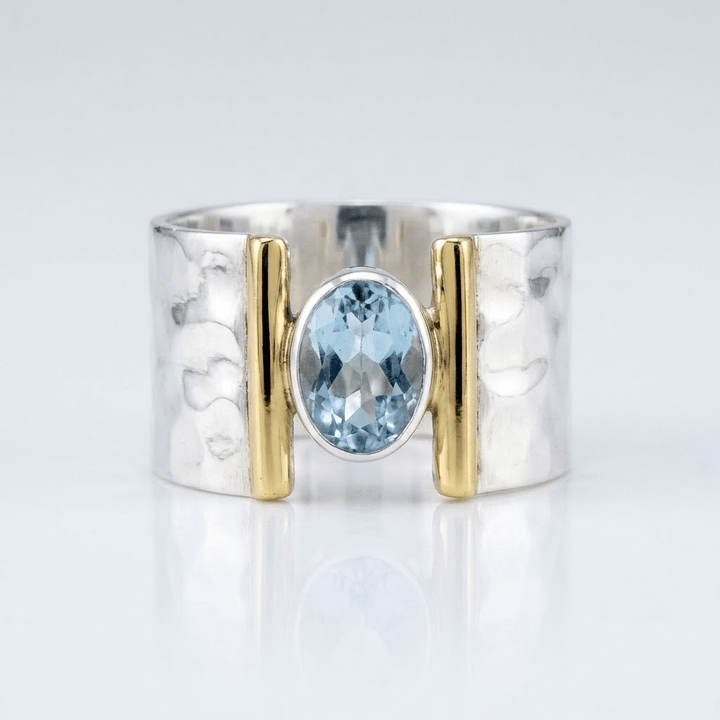 Silver Gold Topaz Modern Ring by Rose & Oliver - product image 1