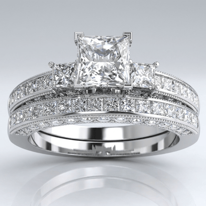 Silver Square Diamond Pave Ring by Rose & Oliver - product image 1