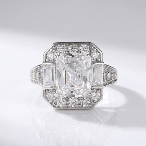 Silver Rectangular Zirconia Ring by Rose & Oliver - product image 1