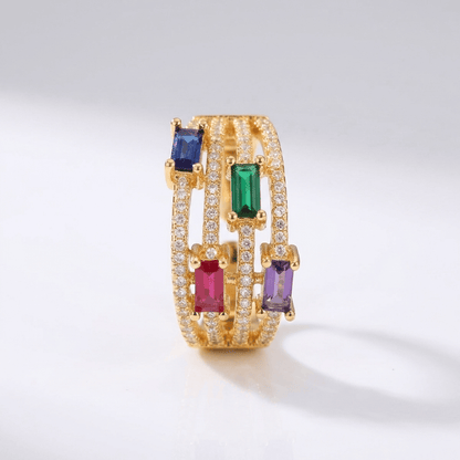 Gold Colorful Gemstone Ring - (Adjustable) by Rose & Oliver - product image 1