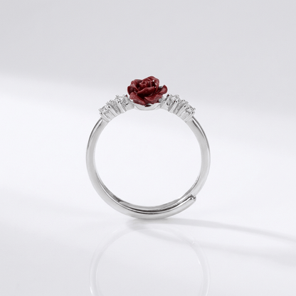 Silver Rose Diamond Ring - (Adjustable) by Rose & Oliver - product image 3