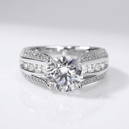 Silver Round Diamond Pave Band Ring by Rose & Oliver - product image 1