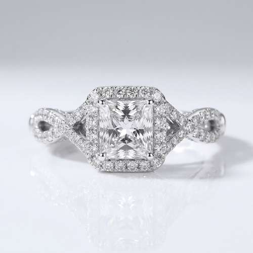 Silver Cushion Diamond Trilogy Ring by Rose & Oliver - product image 1
