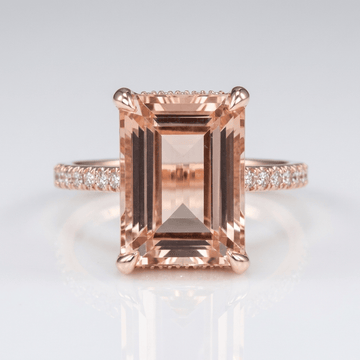 Rose Gold Morganite Pave Ring by Rose & Oliver - product image 1