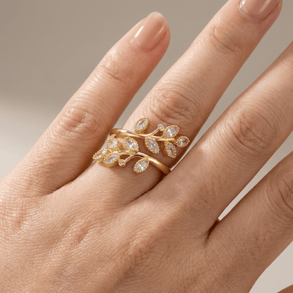 Gold Leaf Wrap Ring - (Adjustable) by Rose & Oliver - product image 6