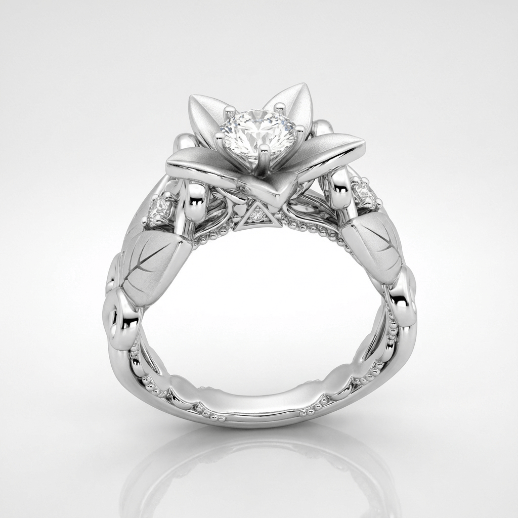 Silver Zirconia Petal Crown Ring by Rose & Oliver - product image 1