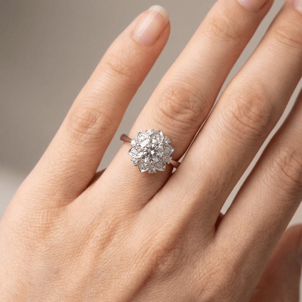 Silver Zirconia Lotus Light Ring by Rose & Oliver - product image 2
