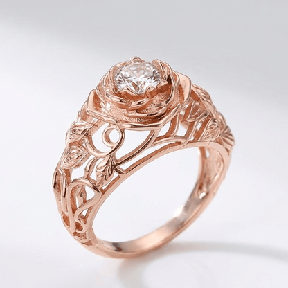 Zirconia Rose Carved Vintage Ring by Rose & Oliver - product image 1