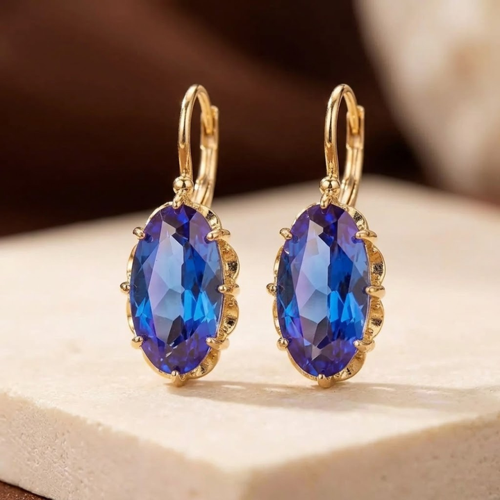 Gold Sapphire Drop Earrings by Rose & Oliver - product image 1