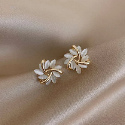 Sienna™ | Elegant Opal Petal Circle Stud Earrings by Rose & Oliver - product image 1