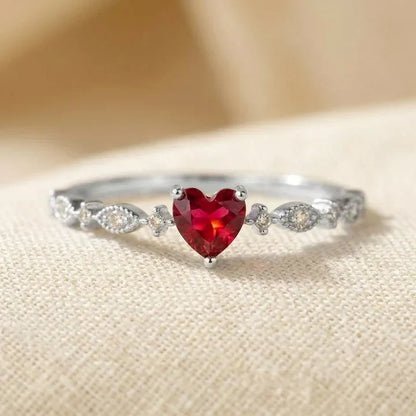 Gold Ruby Heart Ring by Rose & Oliver - product image 3