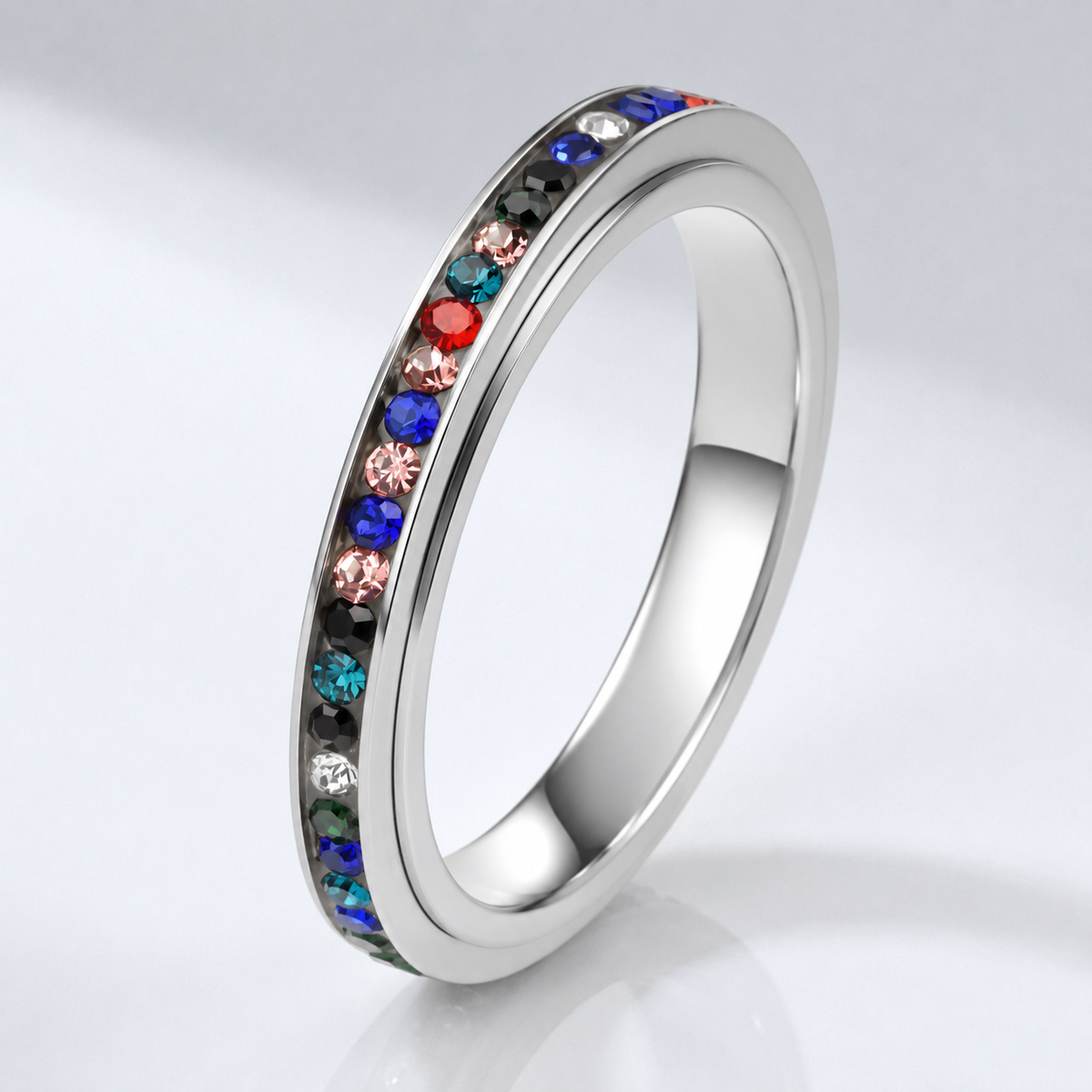 Colorful Crystal Eternity Band Ring by Rose & Oliver - product image 3