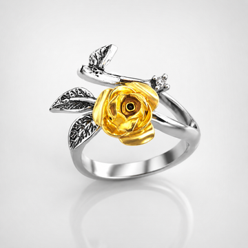 Silver Yellow Rose Ring by Rose & Oliver - product image 1