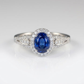 Sapphire Halo Vintage Ring by Rose & Oliver - product image 1