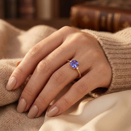 Gold Amethyst Solitaire Ring by Rose & Oliver - product image 2