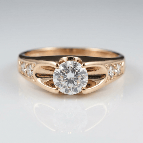Classic Rose Gold Zirconia Solitaire Ring by Rose & Oliver - product image 1