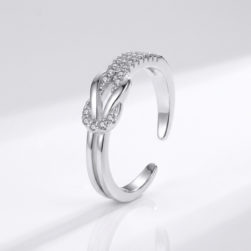 Silver Zirconia Wrap Ring - (Adjustable) by Rose & Oliver - product image 1