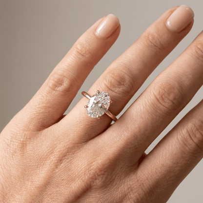 Gold Oval Diamond Solitaire Ring by Rose & Oliver - product image 2