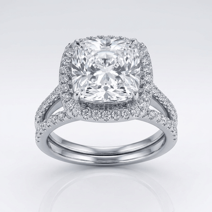 Silver Square Zirconia Halo Ring by Rose & Oliver - product image 1